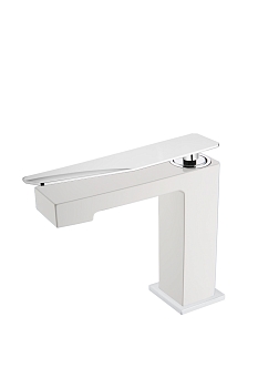 Фото Смеситель для раковины Boheme Q 141-WCR.2 белый глянец/хром глянец