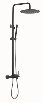 Фото Душевая стойка Boheme Uno 468-BCR черный матовый/хром глянец