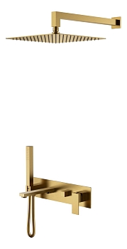 Фото Душевая система Boheme Qubic 474-BR с изливом бронза