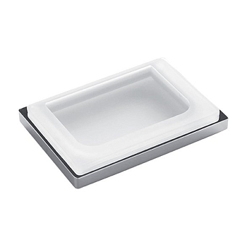 Фото Мыльница Colombo Look B1640.CR-VAN настольная хром глянец/стекло матовое