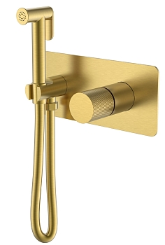 Фото Гигиенический душ Boheme Stick 127-MG.2 со смесителем золото матовое