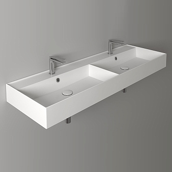 Фото Раковина Simas Agile AG141D bi*2 подвесная 141 см, цвет белый