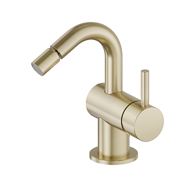 Фото Смеситель Newform Blink 70825.59.098 для биде с донным клапаном, шампань браш PVD