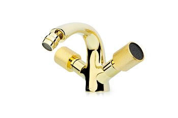 Фото Смеситель для биде Boheme Royal 296-Royal/CRST black золото