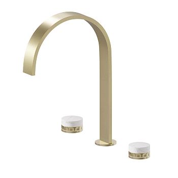 Фото Смеситель Newform Ionika 73000.59.098 для раковины, шампань браш PVD