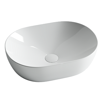 Фото Раковина Ceramicanova Element CN5010 накладная 48 × 35 × 13 см, белый глянцевый