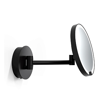 Фото Зеркало Decor Walther Round 0125660 косметическое подвесное с подсветкой увел 5x, черный матовый