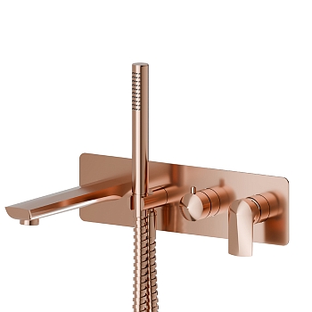 Фото Смеситель Newform Delta Zero 72272E.58.061 для ванны, медь глянец PVD