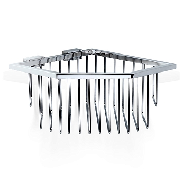 Фото Полка для душа Decor Walther 0704800 угловая подвесная 18x18x9,5 см, хром