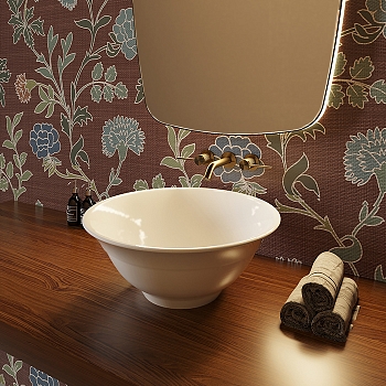 Фото Раковина TW collection TWCL2103BL накладная 46 см, цвет белый глянцевый