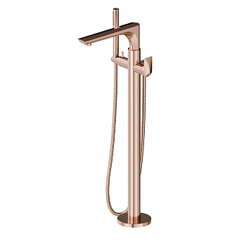 Фото Смеситель Newform Delta Zero 72284E.58.061 для ванны напольный, медь глянец PVD