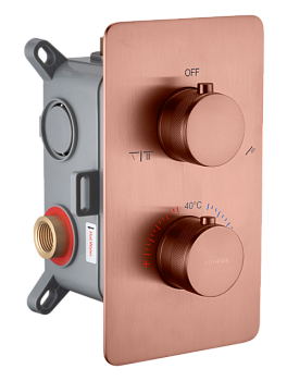 Фото Смеситель для душа Boheme Cell 134-2-CB термостат на 2 потока медь браш