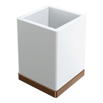 Фото Стакан Boheme Qubic 10961-BRB  настольный, Brushed Bronze, янтарная бронза матовая