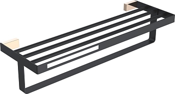 Фото Полка Boheme Q 10947-CR-B для полотенец золото/черный 60 см