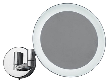 Фото Зеркало Colombo B9751.CR косметическое с 3-х увеличением и подсветкой, подвесное, хром