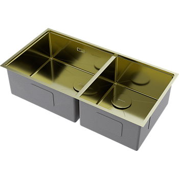 Фото Кухонная мойка Omoikiri Taki 85-2-LB-U/IF Side-LG 4997038 светлое золото