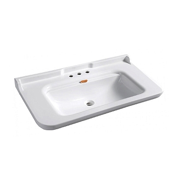 Фото Раковина Kerasan Waldorf 120 см, 3 отверстия, цвет белый/золото