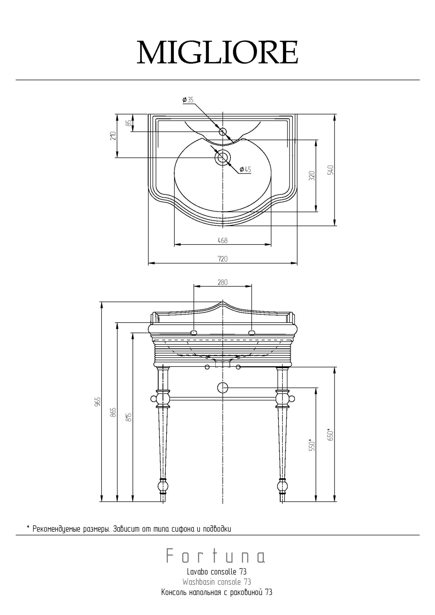 Фото Раковина-консоль с зеркалом Migliore Fortuna 31270 золото