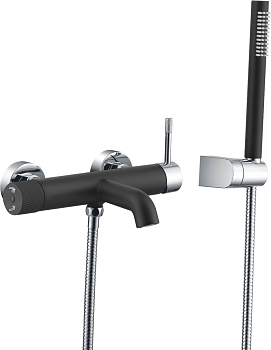 Фото Смеситель для ванны Boheme Uno 463-BCR черный/хром