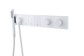 Фото Смеситель для душа Boheme Zodiac 133-SYS-MW с термостатом на 3 выхода белый матовый