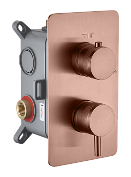 Фото Смеситель для душа Boheme Cell 135-2-CB на 2 потока, cooper brushed, медь матовая