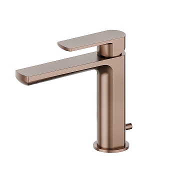 Фото Смеситель Newform Haka 72010.59.067 для раковины с донным клапаном, медь браш PVD