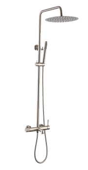 Фото Душевая стойка Boheme Uno 468-NB с изливом, nickel brush, никель матовый