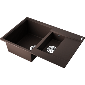 Фото Кухонная мойка Omoikiri Daisen 78-2T-DC 4993534 темный шоколад