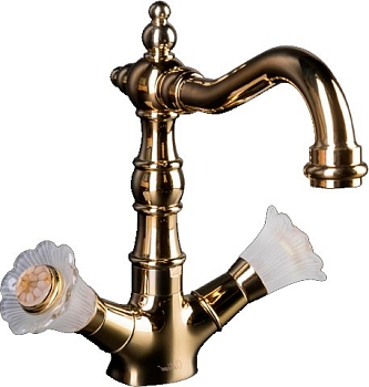 Фото Смеситель для раковины Boheme Camelia 292 золото