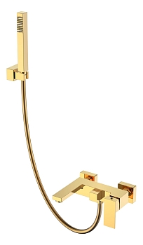 Фото Смеситель для ванны Boheme Qubic 473-G золото