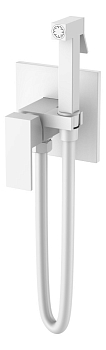 Фото Гигиенический душ Boheme Qubic 477-MW со смесителем белый матовый