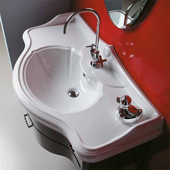 Фото Раковина Azzurra Jubilaeum с пьедесталом 110 см, цвет: Bianco lucido