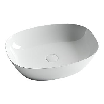Фото Раковина Ceramicanova Element CN5005 накладная 50 × 38 × 14 см, белый глянцевый