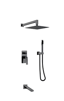 Фото Душевая система Boheme Venturo 374-SGM-2 с изливом, графит глянец