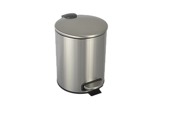 Фото Мусорное ведро Boheme Uno 10426-NB, nickel brushed, никель матовый 5 л