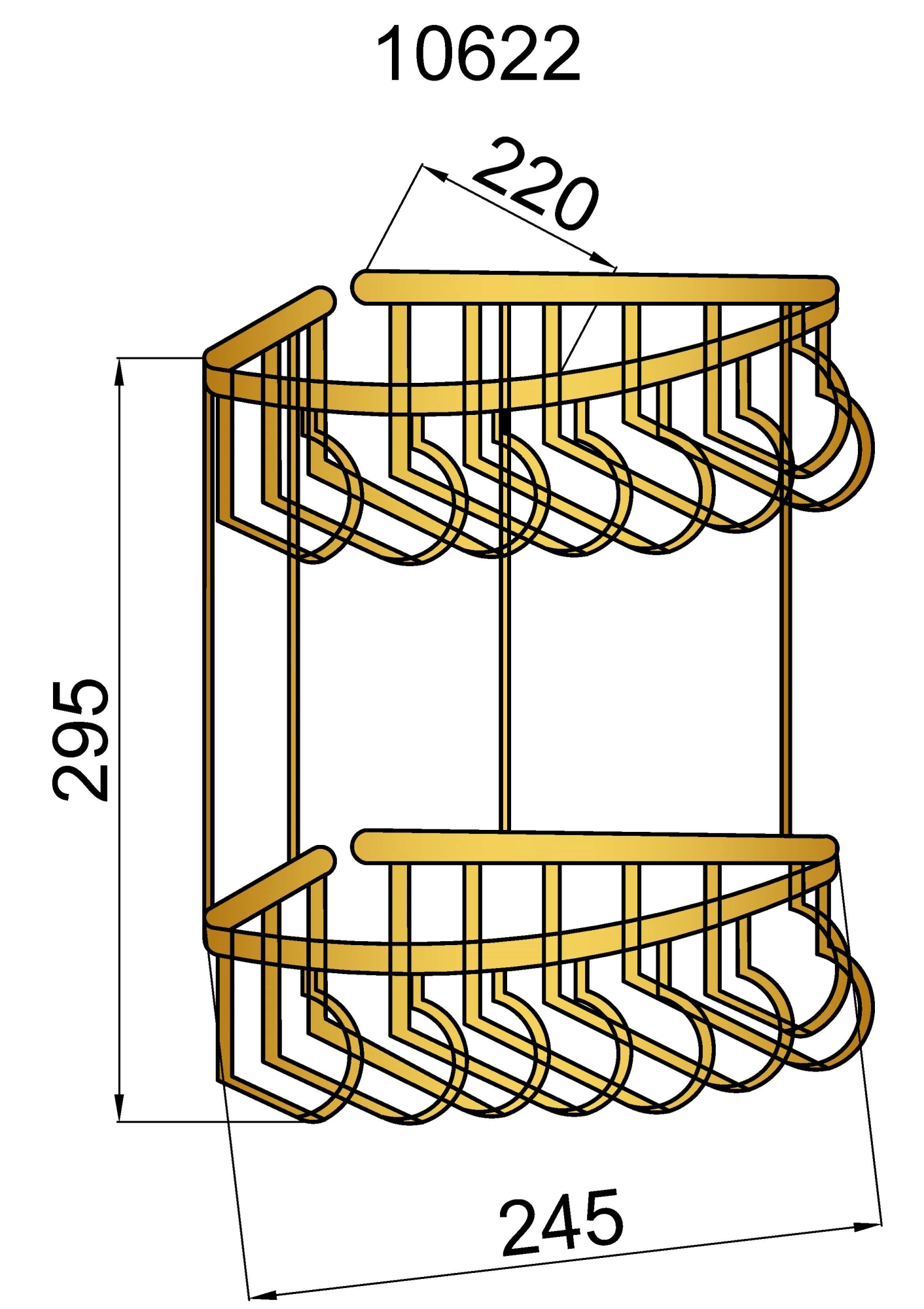 Фото Полка Boheme Imperiale 10427 золото 22 см