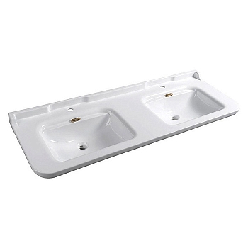 Фото Раковина Kerasan Waldorf 150 см, двойная, цвет белый/бронза