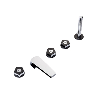 Фото Смеситель Newform ParkLE 69782C.05.093 на борт ванны, хром / черный матовый