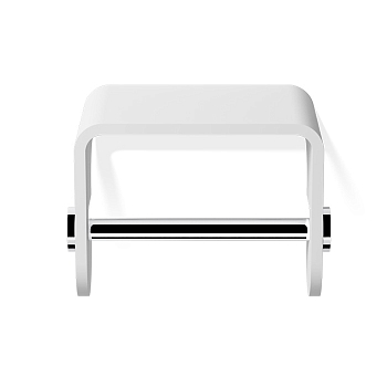 Фото Держатель туалетной бумаги Decor Walther Stone 0974554 подвесной, белый матовый/хром