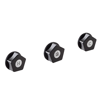 Фото Смеситель Newform ParkLE 69772.05.093 для душа термостат с переключателем на 3 потока, хром / черный матовый