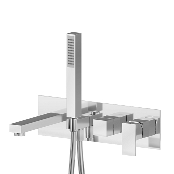 Фото Смеситель Newform Ergo Q 66472E.21.018 для ванны с переключателем на 2 потока, хром глянец