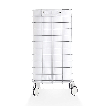 Фото Корзина для белья Decor Walther 0613750 напольная, 35x35x75 см белый/хром