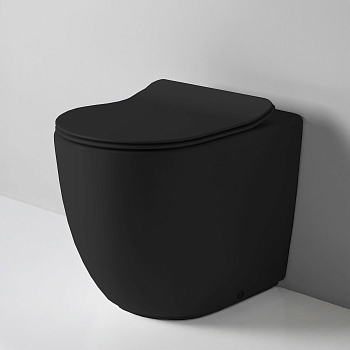 Фото Унитаз напольный Artceram File 2.0 FLV007 17 00 слив универсальный черный матовый/хром