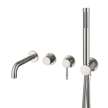 Фото Смеситель для ванны Boheme Uno 464-3-NB настенный никель браш