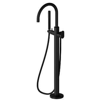 Фото Смеситель Newform Linfa II 69484E.01.093 для ванны напольный, черный матовый