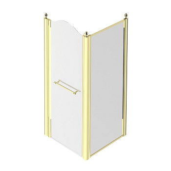 Фото Душевое ограждение Migliore Diadema 22702 DX 90х90 см, стекло прозрачное, профиль золото
