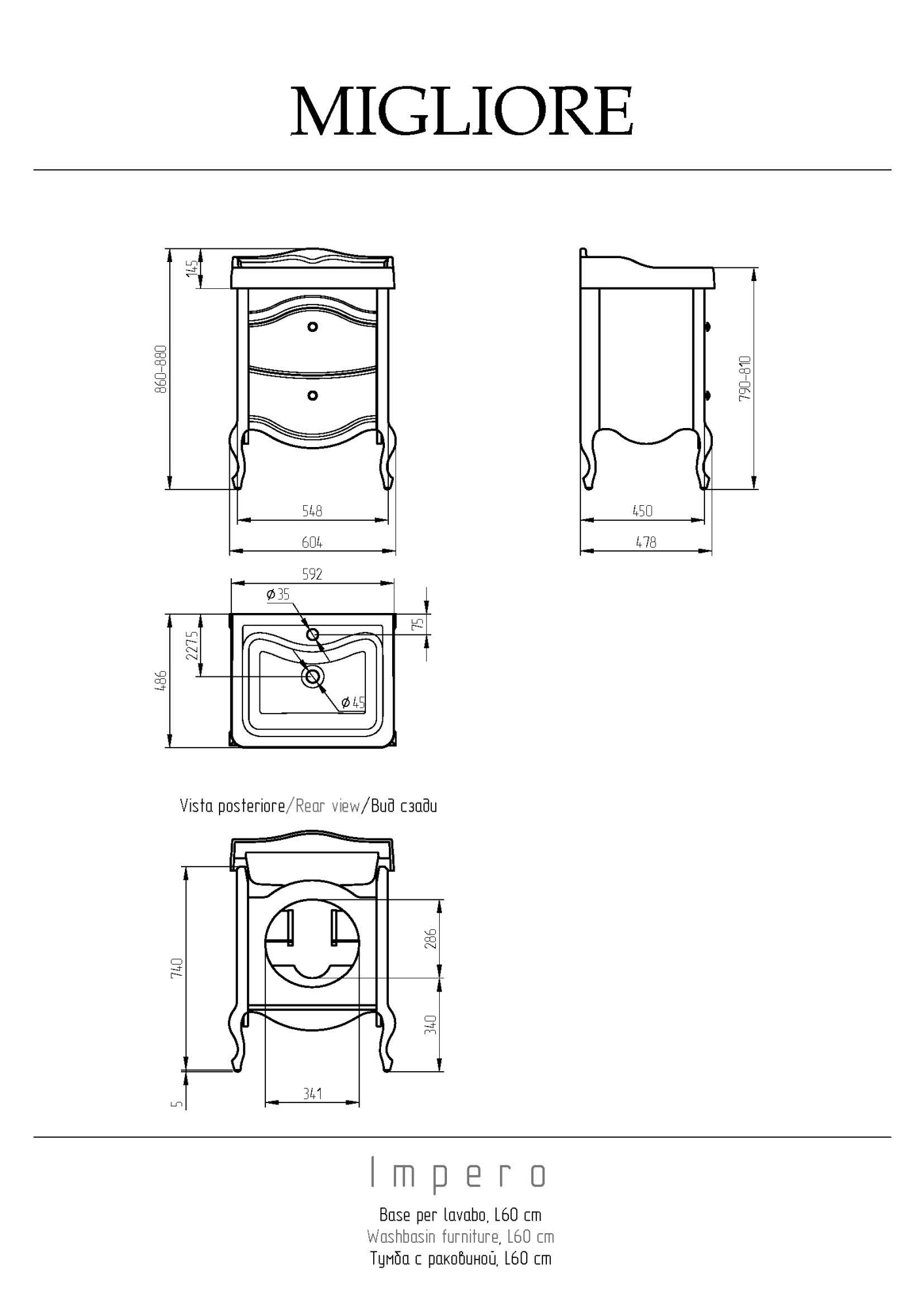 Фото Тумба Migliore Impero 25972 Olivia