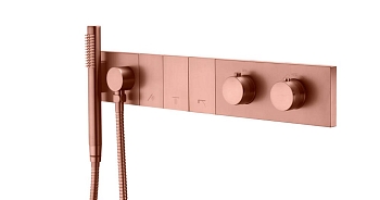 Фото Смеситель для душа Boheme Zodiac 133-SYS-CB с термостатом на 3 выхода cooper brushed, медь матовая