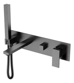 Фото Смеситель для ванны Boheme Qubic 474-2-GM графит