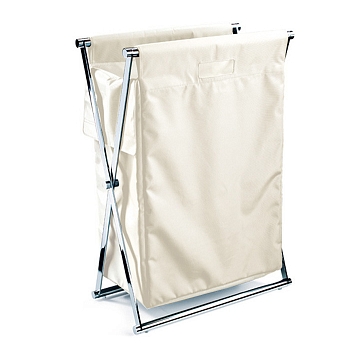 Фото Корзина для белья Decor Walther 0507755 напольная 58,5x32xh82 см, белый/хром